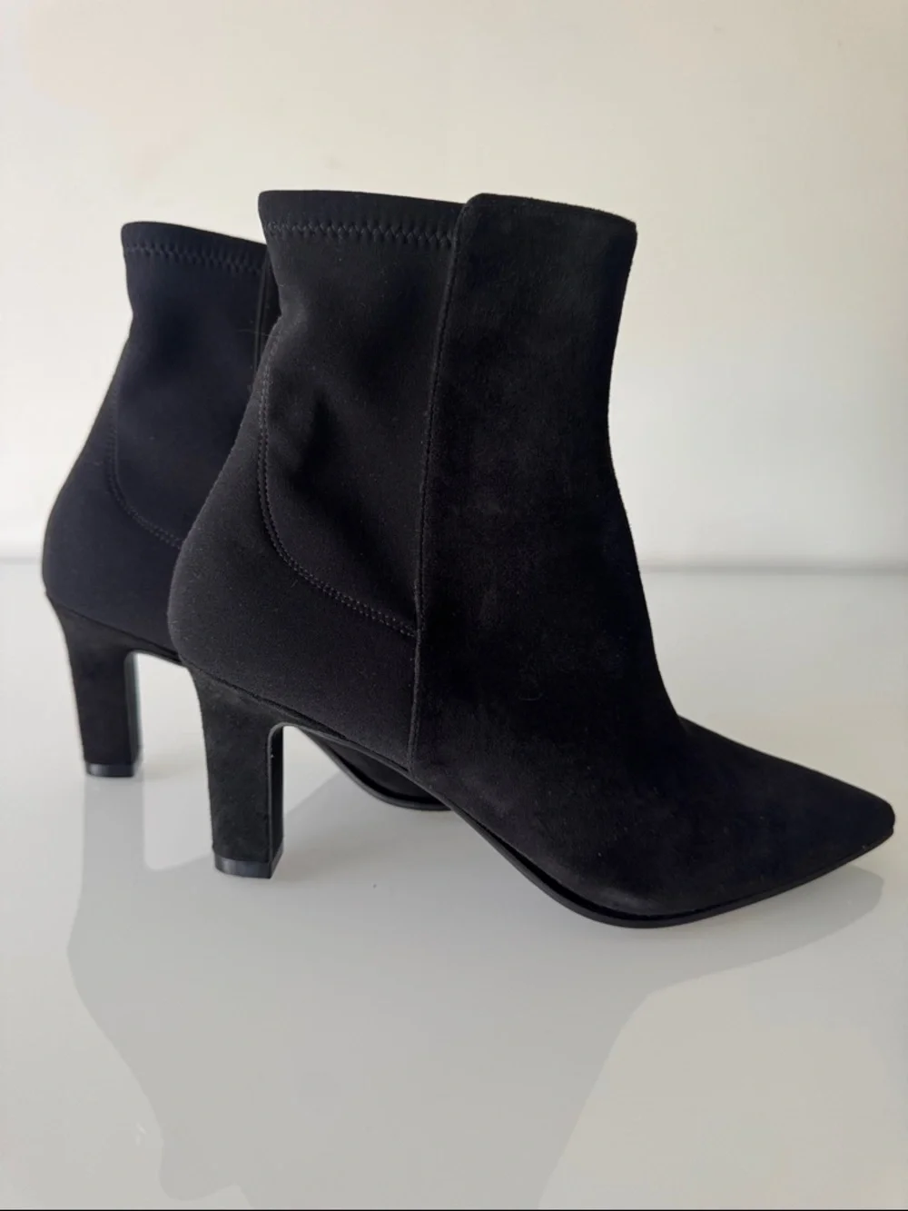 Stuart Weitzman Sue Suede Ankle Boots Black Size 5.5 - Picture 2 of 12